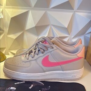 Nike Air Force 1 Gray with Pink Accents